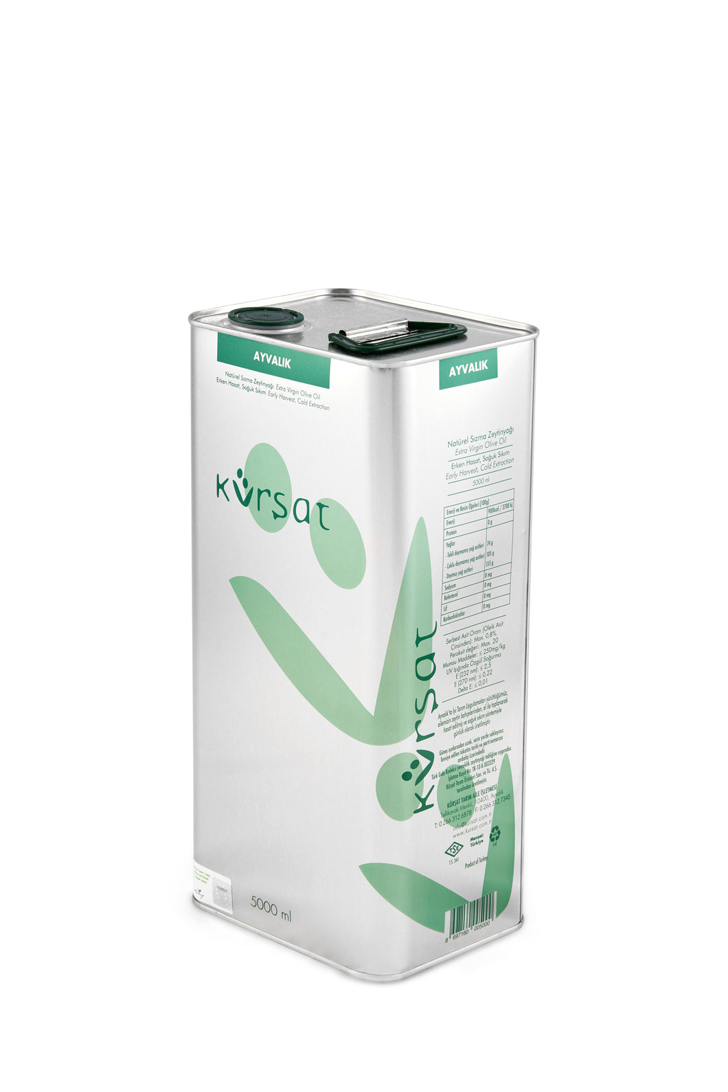 Kürşat Un-Filtered 5000 ml Tin Early Harvest Ayvalık Extra Virgin Olive Oil